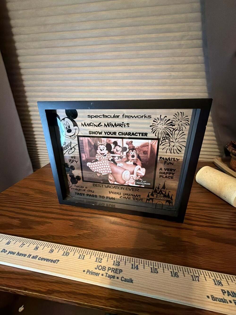 Disney Parks Best Vacation Ever Quotes Black Clear 4" x 6" Glass Picture Frame